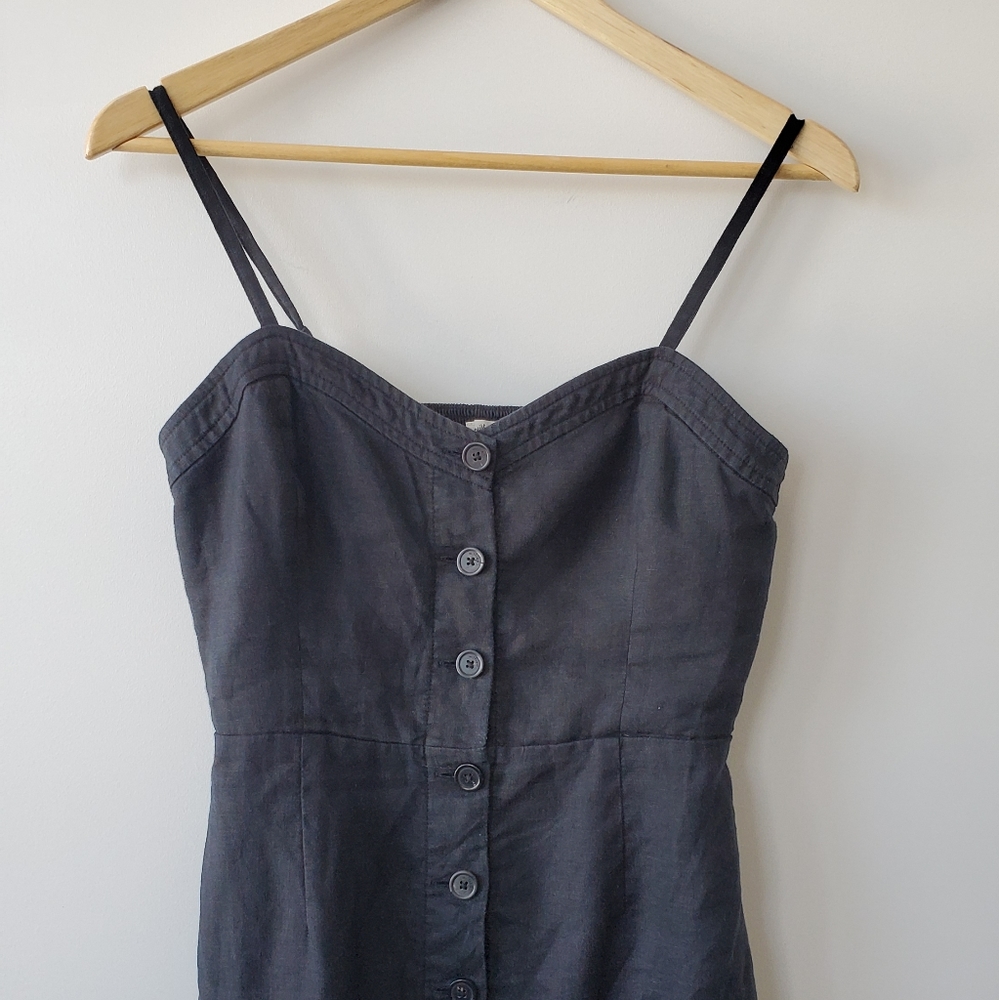Wilfred Black Linen Button-Up Dress in Size 8 - Picture 3 of 11